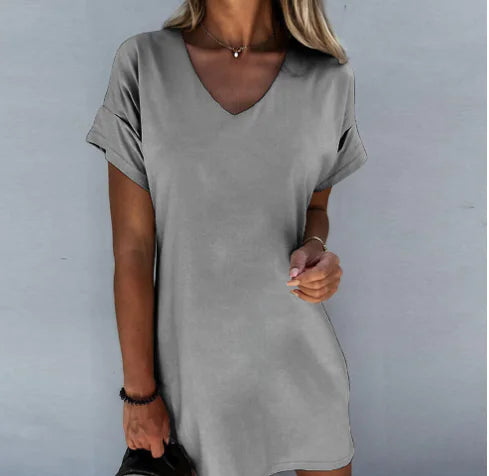 Robe Ample à Manches Courtes Et Col En V