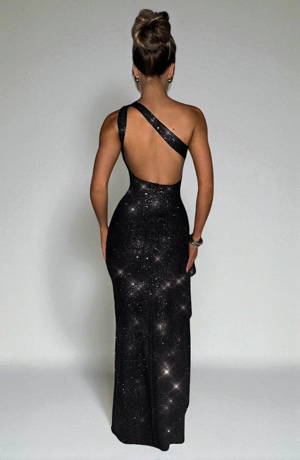 Robe Élégante Et Brillante à Dos Nu