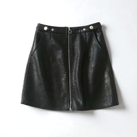 Mini-jupe Slim Taille Haute En Cuir