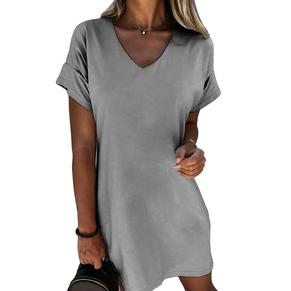 Robe Ample à Manches Courtes Et Col En V
