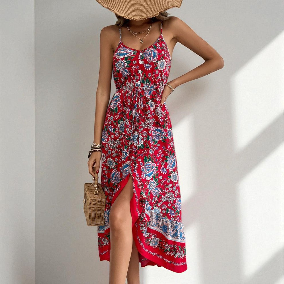 Robe à Bretelles Imprimée