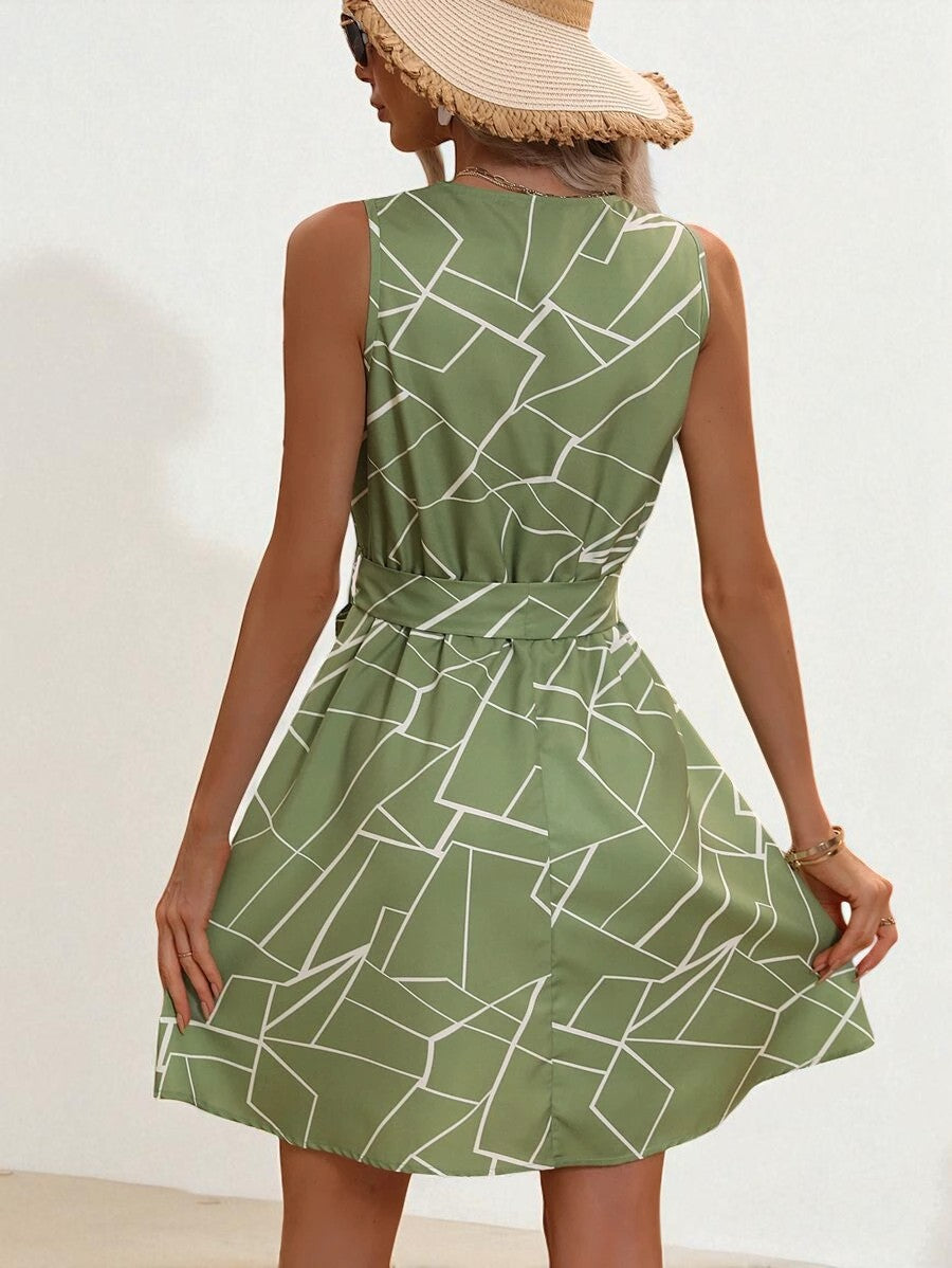 Robe Imprimée Sans Manches