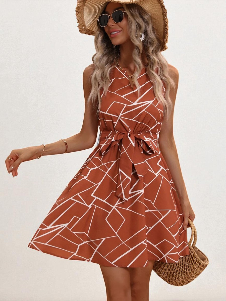 Robe Imprimée Sans Manches