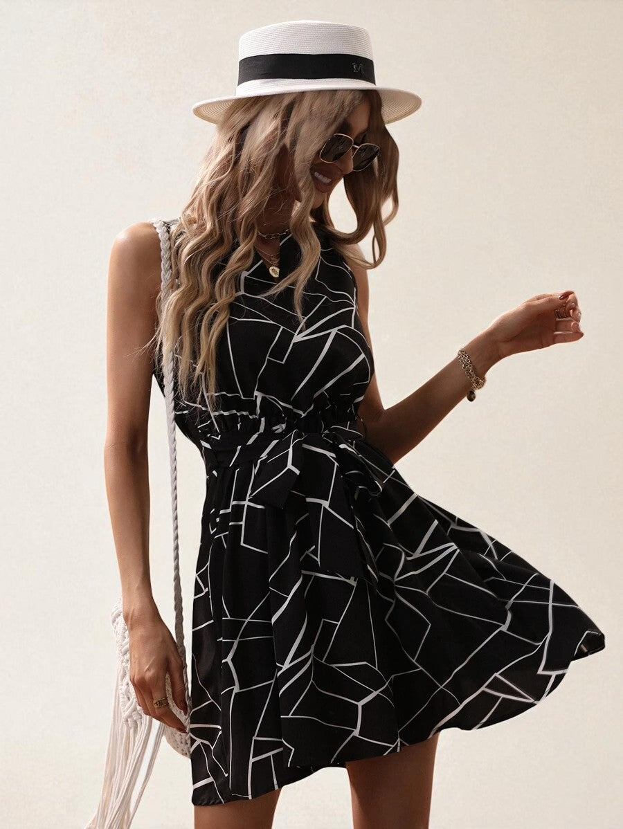 Robe Imprimée Sans Manches