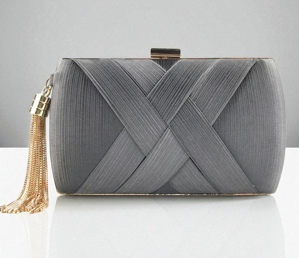 Pochette De Dîner En Satin Avec Motif à Pompons