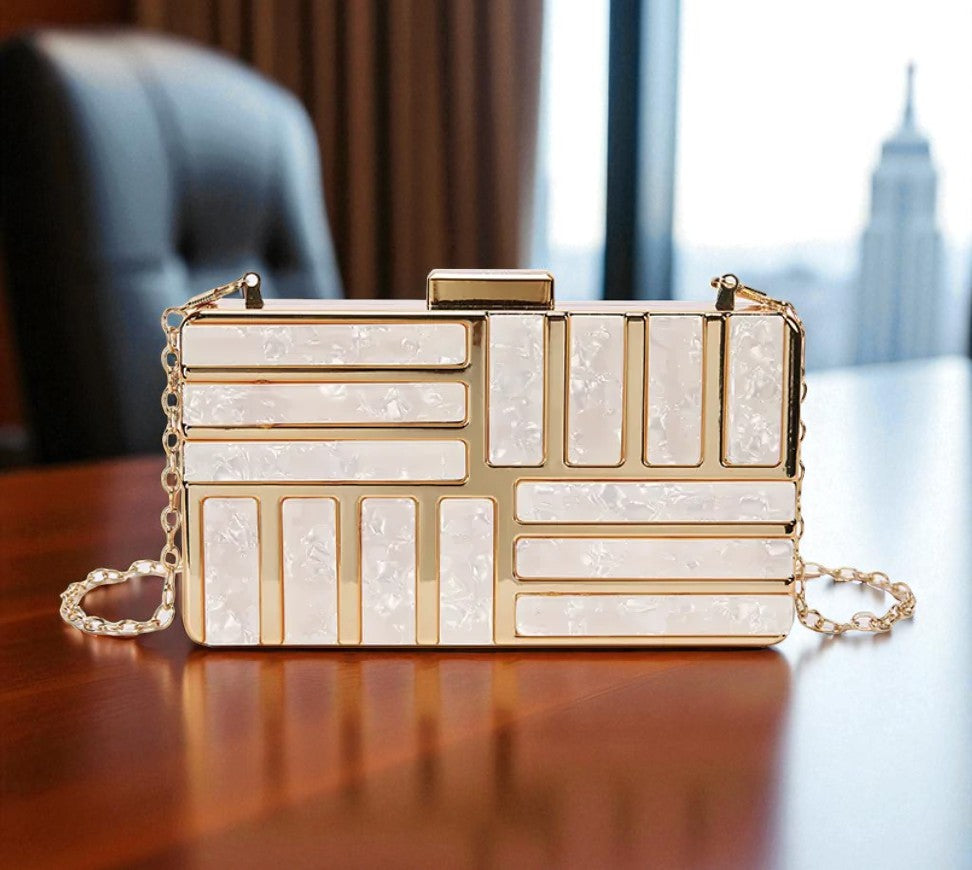 Pochette Carrée Élégante En Acrylique