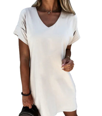 Robe Ample à Manches Courtes Et Col En V
