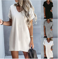Robe Ample à Manches Courtes Et Col En V