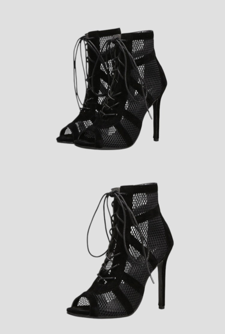 Sandales à Talons Hauts Et Bout Ouvert Avec Motif Croisé