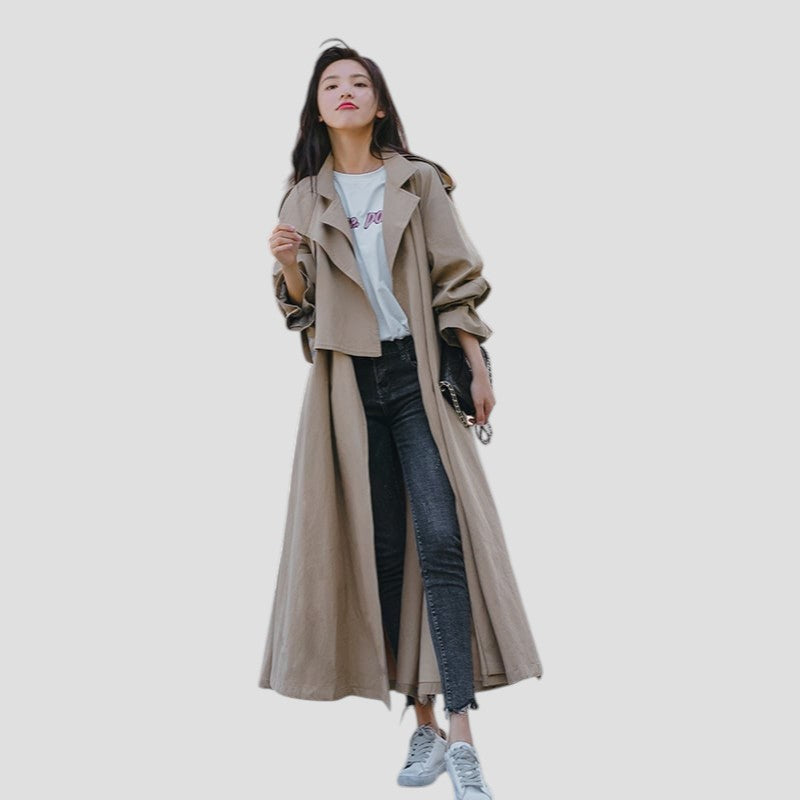 Veste Coupe-vent Ample Mi-longue Pour Femme