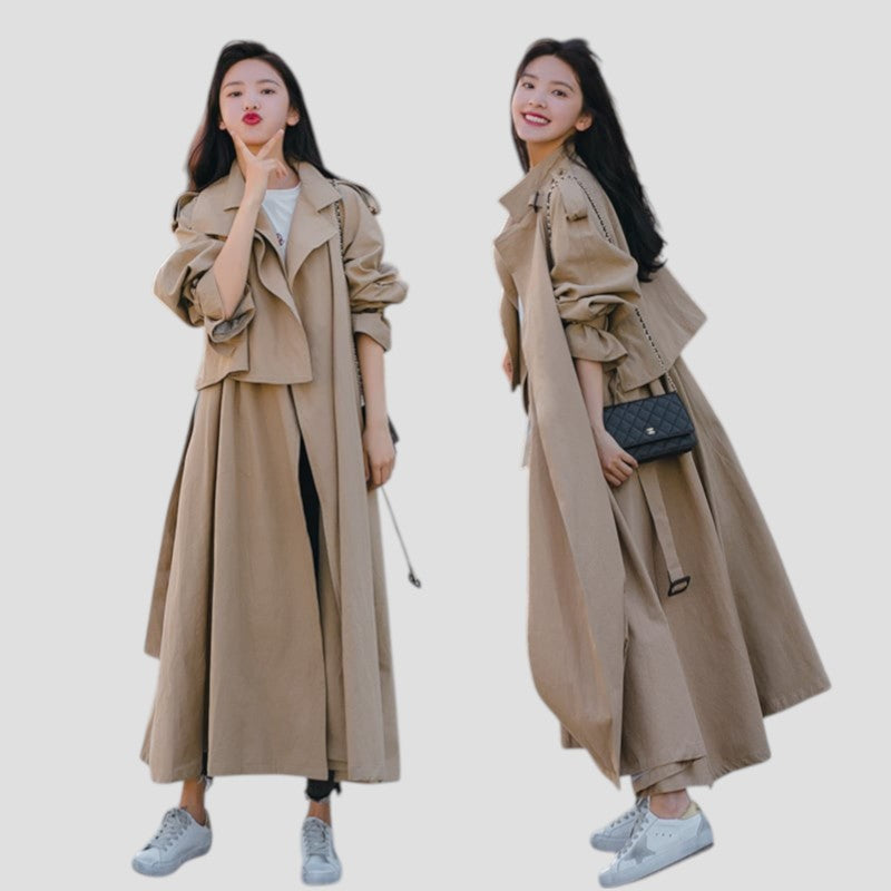 Veste Coupe-vent Ample Mi-longue Pour Femme