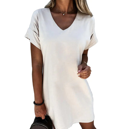 Robe Ample à Manches Courtes Et Col En V