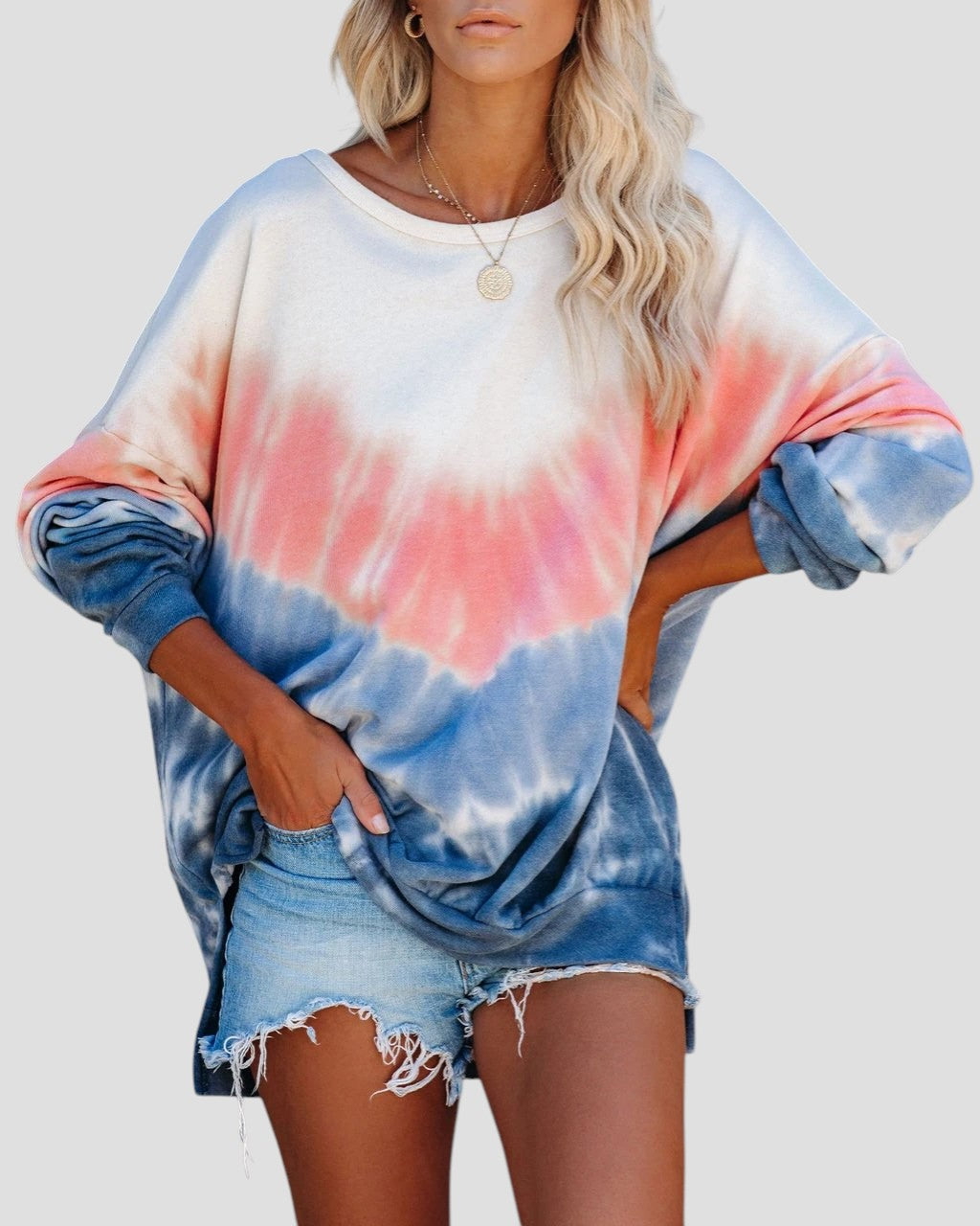 Sweat à Capuche Imprimé à Manches Longues Et Col Ample Pour Femme