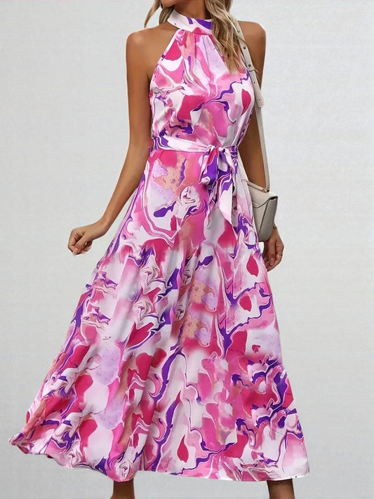 Robe Bohème Sans Manches à Volants