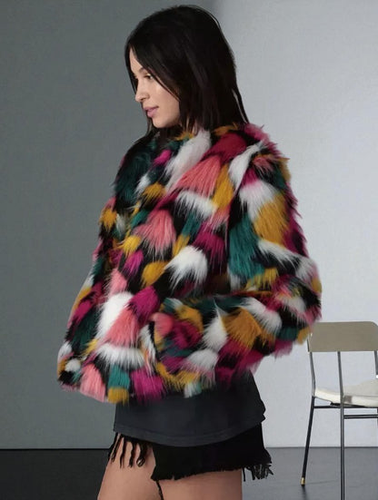 Manteau De Fourrure Coloré