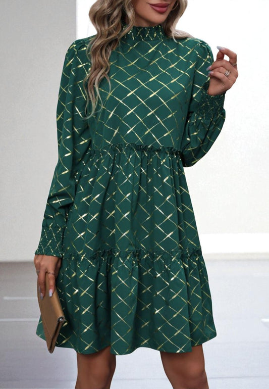 Robe à Manches Longues En Diamant