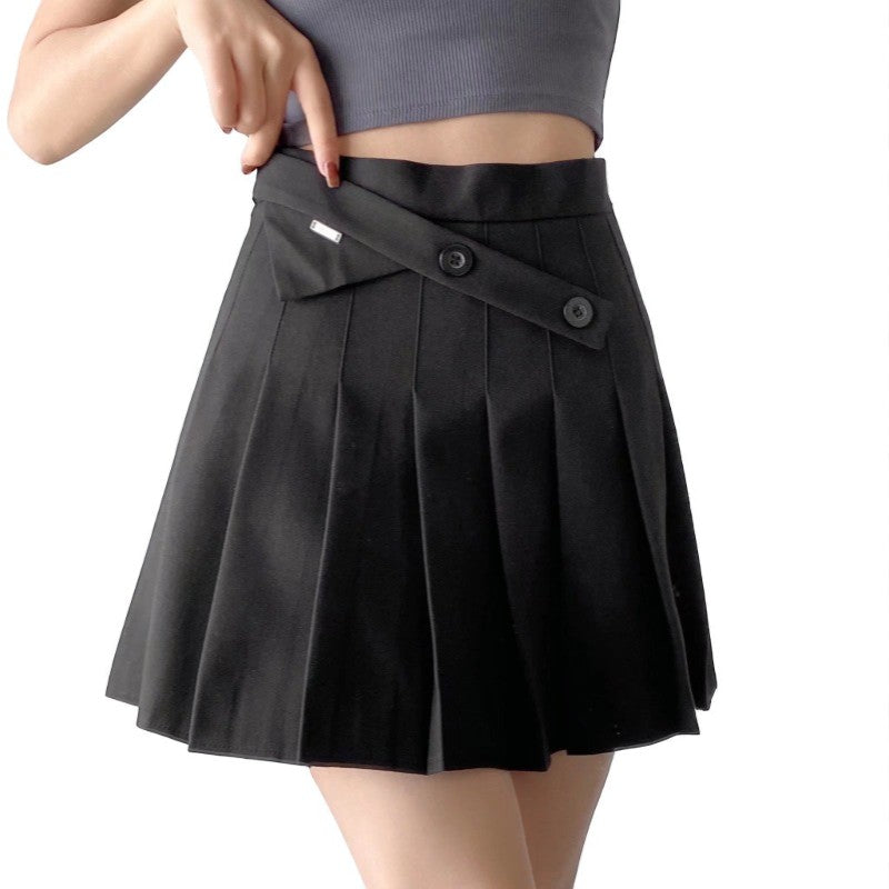 Jupe Taille Haute Avec Boutons Obliques