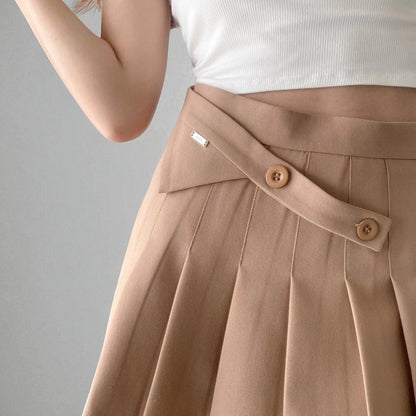 Jupe Taille Haute Avec Boutons Obliques