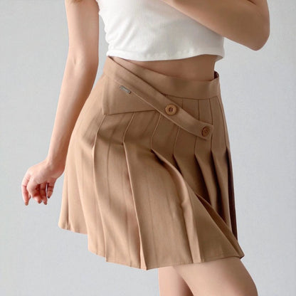 Jupe Taille Haute Avec Boutons Obliques