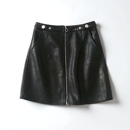 Mini-jupe Slim Taille Haute En Cuir