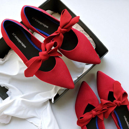 Chaussures Bateau Plates Et Décontractées Avec Nœud Style Mary Jane