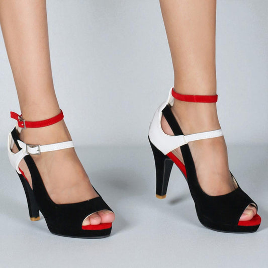 Sandales à Talons Hauts Et Bout Ouvert Colorées