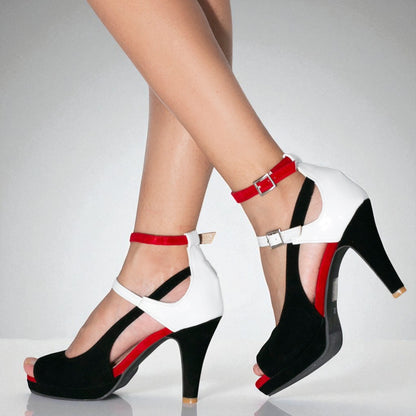 Sandales à Talons Hauts Et Bout Ouvert Colorées