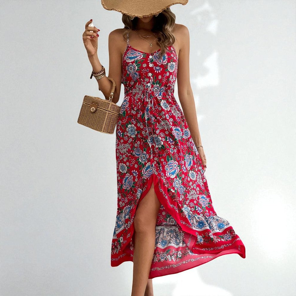 Robe à Bretelles Imprimée