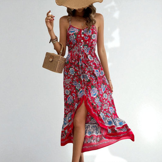 Robe à Bretelles Imprimée