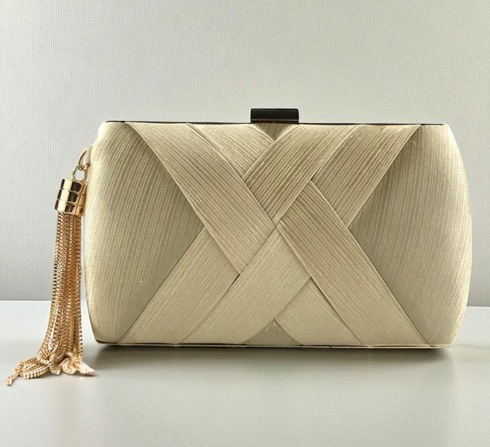 Pochette De Dîner En Satin Avec Motif à Pompons
