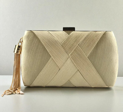 Pochette De Dîner En Satin Avec Motif à Pompons