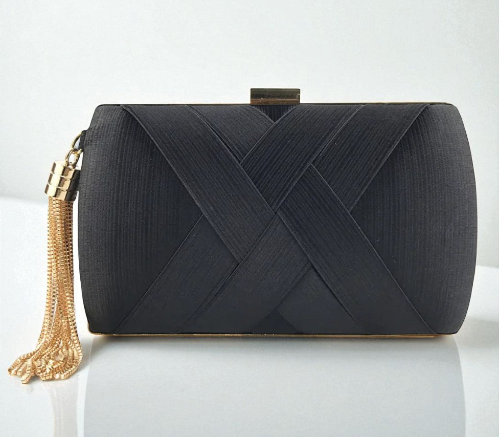 Pochette De Dîner En Satin Avec Motif à Pompons