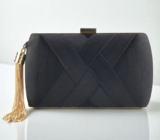 Pochette De Dîner En Satin Avec Motif à Pompons