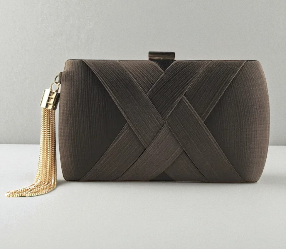 Pochette De Dîner En Satin Avec Motif à Pompons