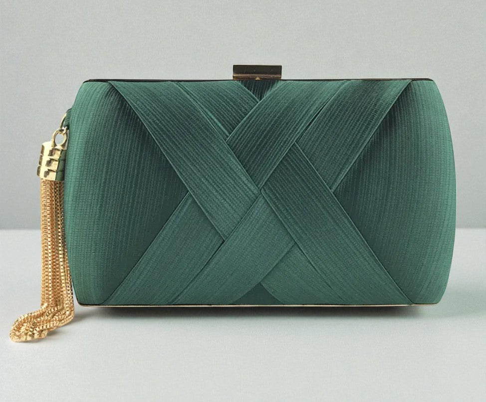 Pochette De Dîner En Satin Avec Motif à Pompons