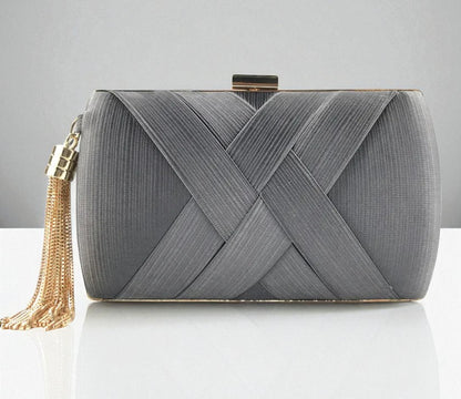 Pochette De Dîner En Satin Avec Motif à Pompons