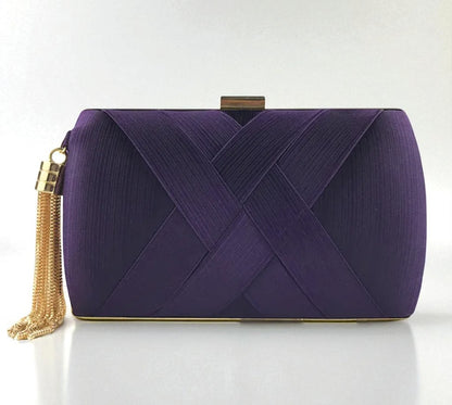 Pochette De Dîner En Satin Avec Motif à Pompons