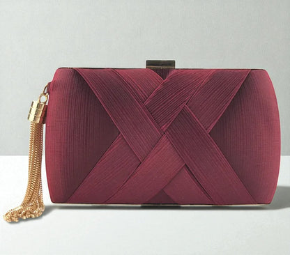 Pochette De Dîner En Satin Avec Motif à Pompons