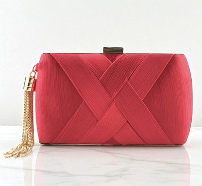 Pochette De Dîner En Satin Avec Motif à Pompons