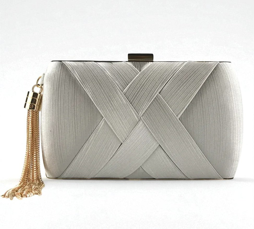 Pochette De Dîner En Satin Avec Motif à Pompons