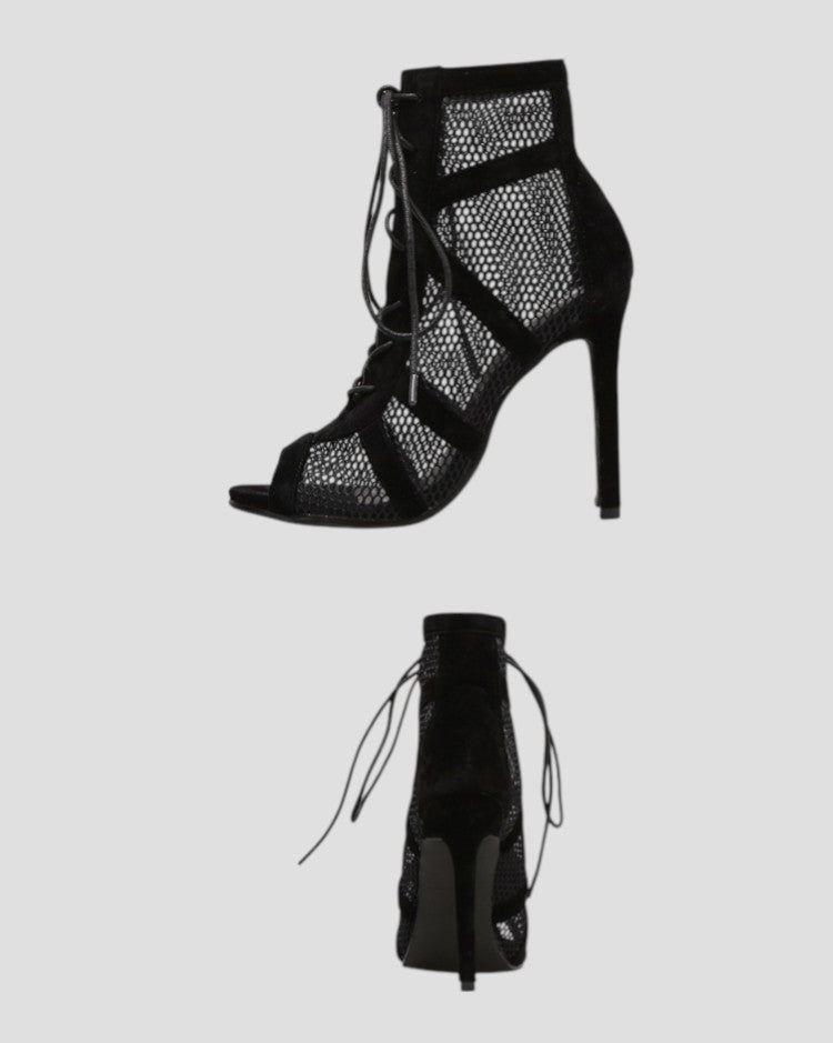 Sandales à Talons Hauts Et Bout Ouvert Avec Motif Croisé