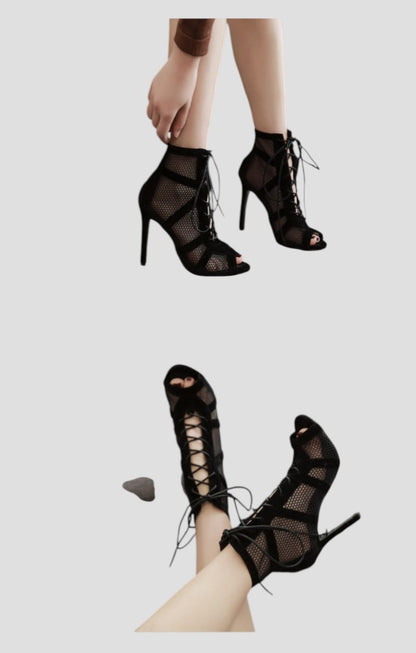 Sandales à Talons Hauts Et Bout Ouvert Avec Motif Croisé