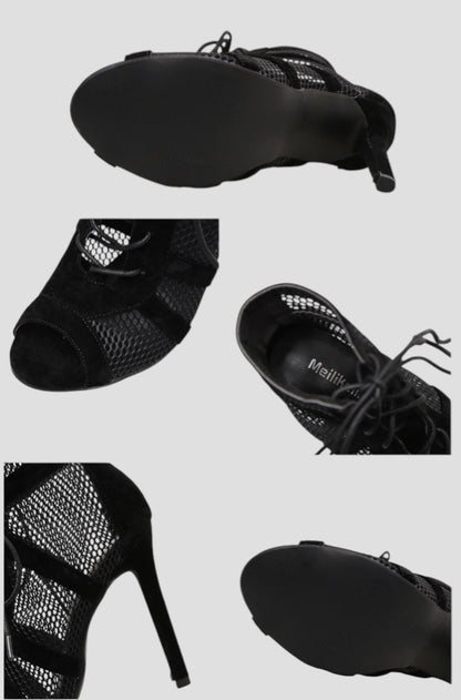 Sandales à Talons Hauts Et Bout Ouvert Avec Motif Croisé
