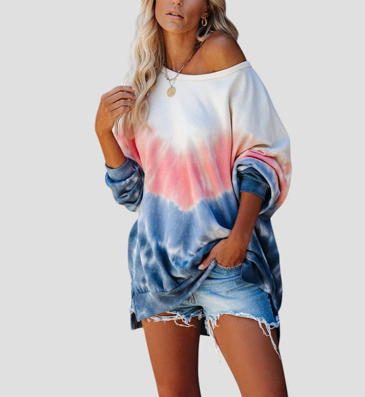 Sweat à Capuche Imprimé à Manches Longues Et Col Ample Pour Femme